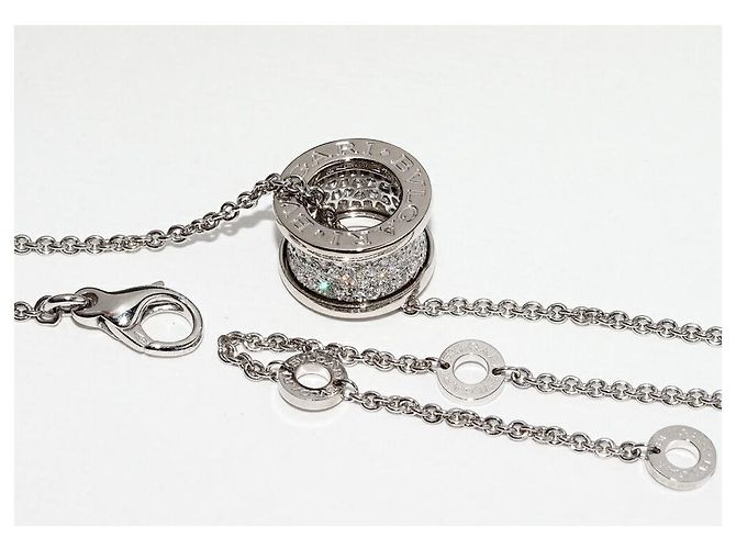 Bulgari Colar Pendente Bvlgari B.zero1 Au750 com Diamante Prata - vista 4