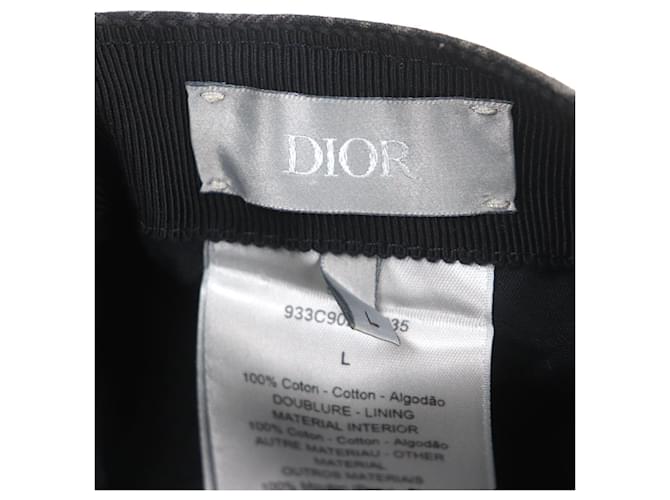 Dior Oblique Leder Baseballkappe Grau Anthrazitgrau - Ansicht 9
