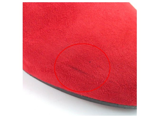 Botas curtas de couro camurça JOUEUSE da Hermès Vermelho - vista 12