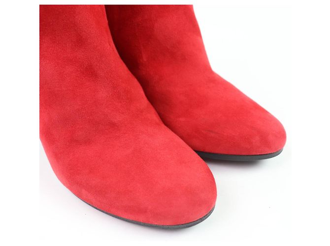Botas curtas de couro camurça JOUEUSE da Hermès Vermelho - vista 8