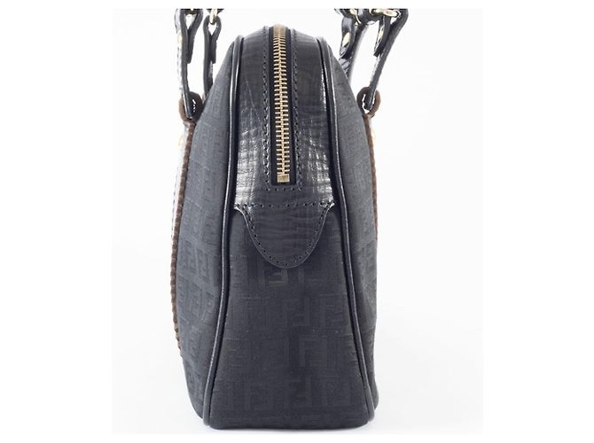 Fendi Zucca Canvas-Handtasche Schwarz - Ansicht 15
