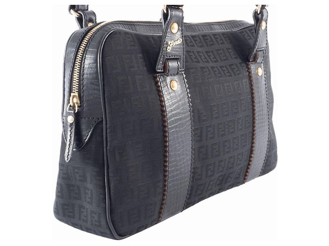 Fendi Zucca Canvas-Handtasche Schwarz - Ansicht 2