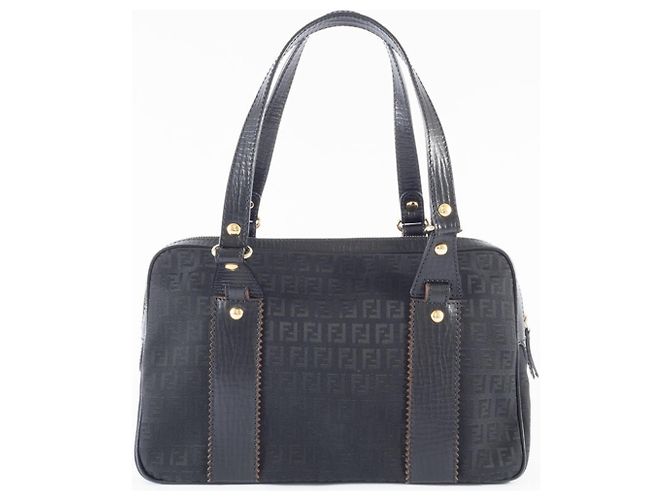 Fendi Zucca Canvas-Handtasche Schwarz - Ansicht 3