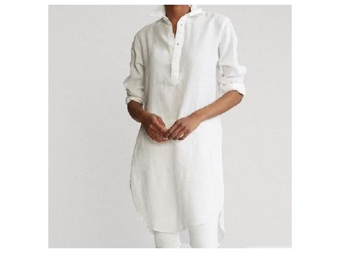Leinenkleid mit Polo-Kragen von Ralph Lauren Weiß - Ansicht 3