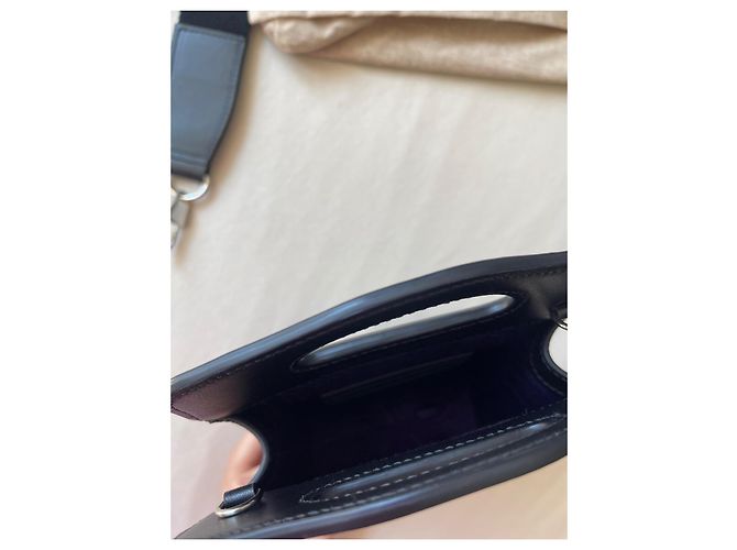 Borsa a mano Gucci Marmont GG in pelle nera e nylon Nero - vista 8
