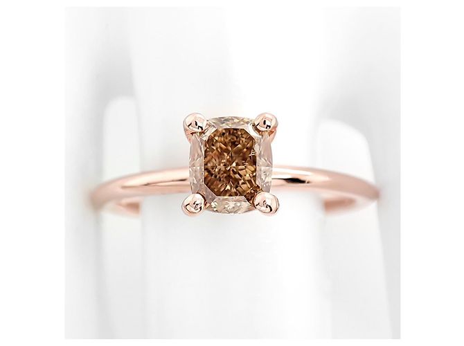Autre Marque Anello solitario in oro rosa con diamante a cuscino 1,02 ct - vista 2