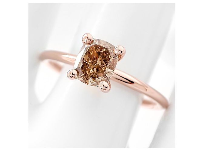 Autre Marque Anello solitario in oro rosa con diamante a cuscino 1,02 ct - vista 3