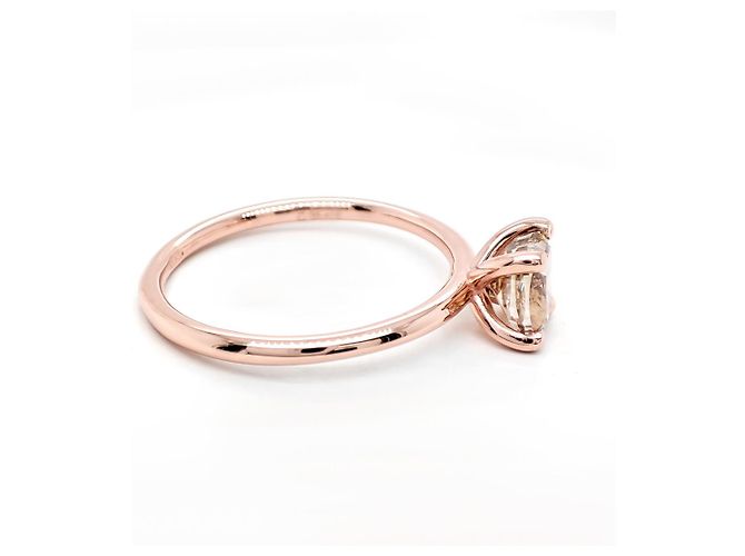Autre Marque Anello solitario in oro rosa con diamante a cuscino 1,02 ct - vista 4