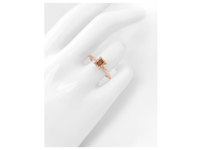 Autre Marque Anello solitario in oro rosa con diamante a cuscino 1,02 ct - vista 5