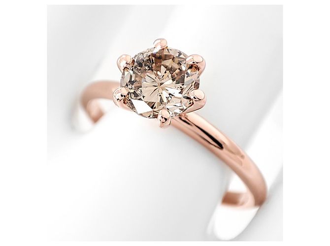 Autre Marque Anello solitario in oro rosa e diamante da 0,99 ct - vista 3