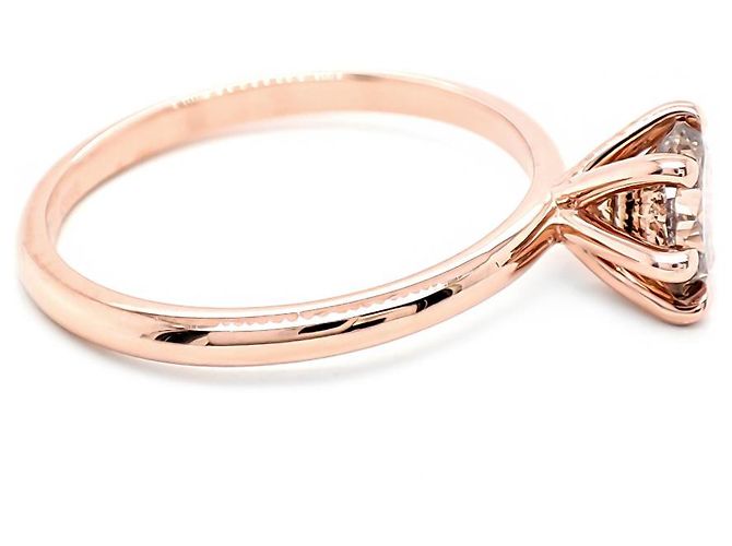 Autre Marque Anello solitario in oro rosa e diamante da 0,99 ct - vista 4
