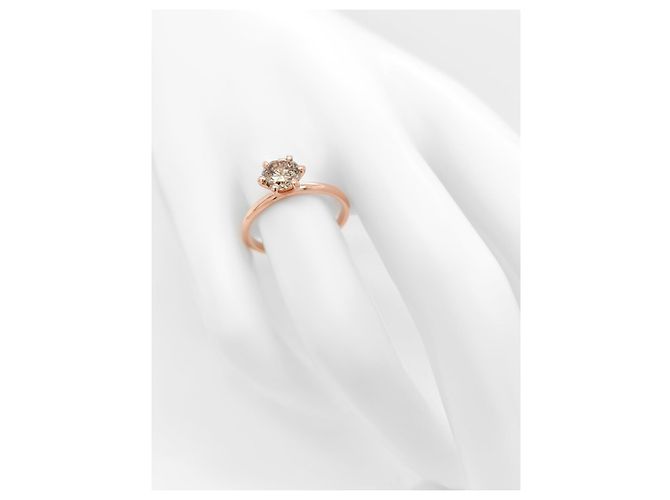 Autre Marque Anello solitario in oro rosa e diamante da 0,99 ct - vista 6