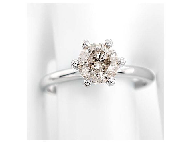 Autre Marque Anello solitario in oro bianco e diamante 0,93 ct - vista 2