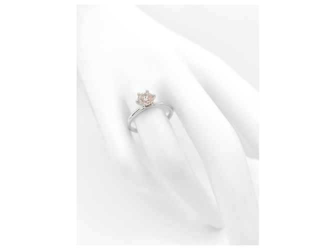 Autre Marque Anello solitario in oro bianco e diamante 0,93 ct - vista 6