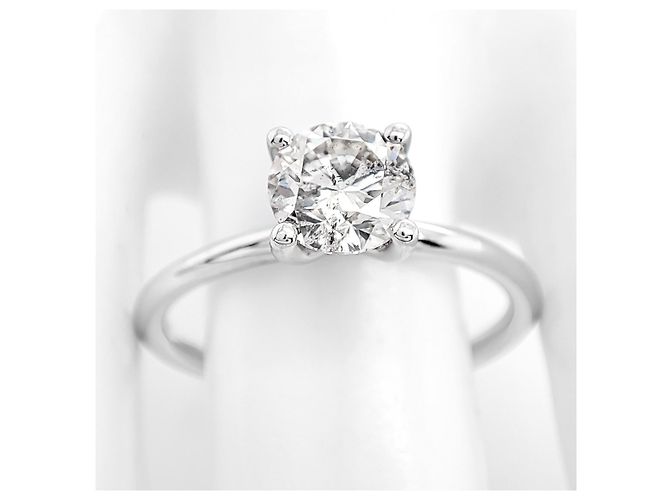 Autre Marque Anello solitario in oro bianco e diamante 1,02 ct - vista 2