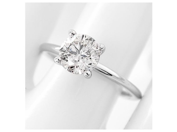 Autre Marque Anello solitario in oro bianco e diamante 1,02 ct - vista 3