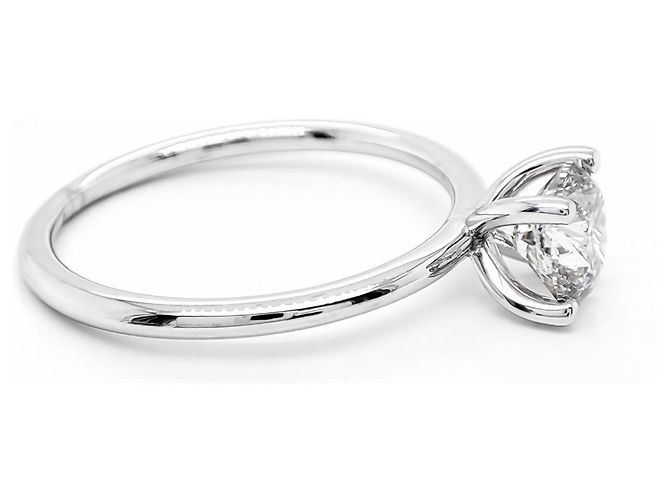 Autre Marque Anello solitario in oro bianco e diamante 1,02 ct - vista 4