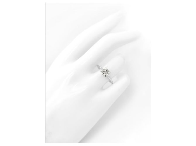 Autre Marque Anello solitario in oro bianco e diamante 1,02 ct - vista 6