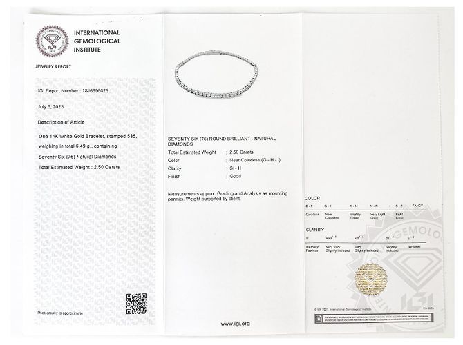 Autre Marque Bracciale in oro bianco e diamanti da 2,50 ct - vista 7