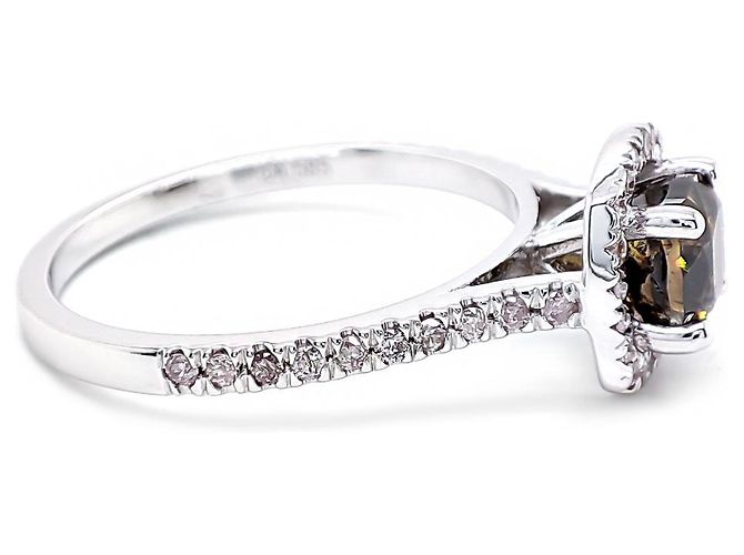 Autre Marque Anello in oro bianco con diamanti da 1,34 ct Marrone Rosa - vista 4