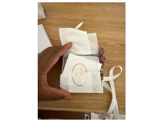 Set di due bracciali Christian Dior rosa in tessuto - vista 6
