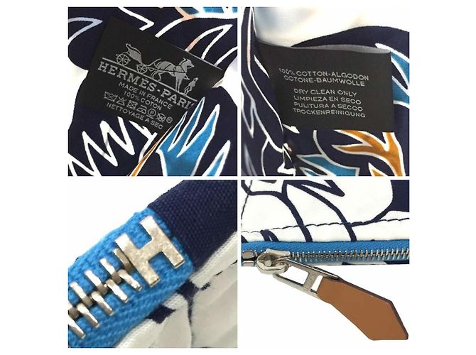 Pochette Piatta GM Truth Bora Hermès Bianco Blu navy - vista 3