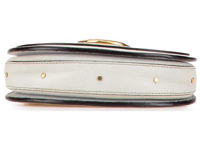 Bolsa de ombro Pixie Signature em couro de bezerro camurça branco Chloé - vista 3
