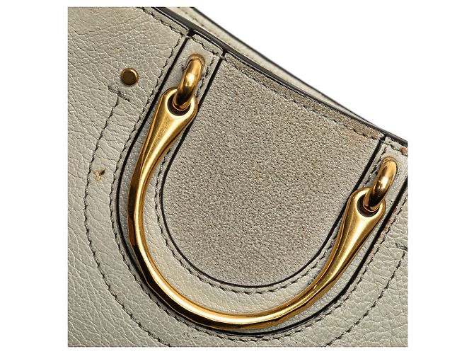 Bolsa de ombro Pixie Signature em couro de bezerro camurça branco Chloé - vista 9