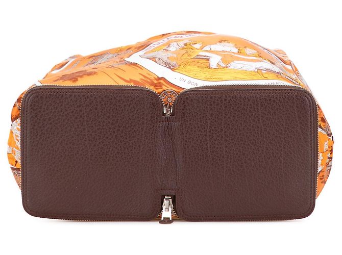 Tote Silky Pop Hermès Arancione Gioco degli Omnibus e Dames Bianche - vista 3