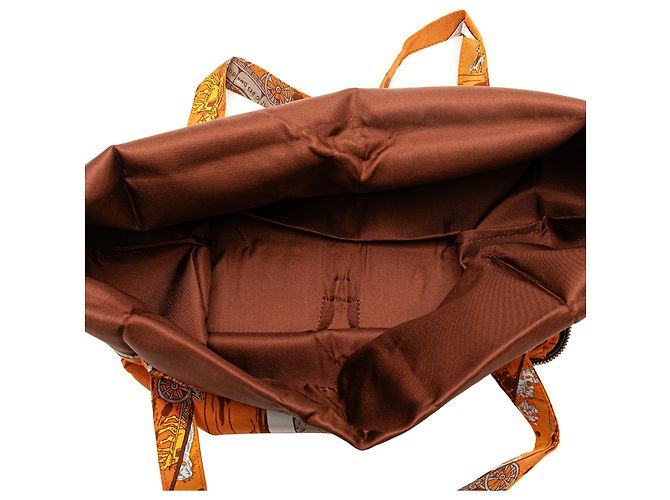 Tote Silky Pop Hermès Arancione Gioco degli Omnibus e Dames Bianche - vista 4