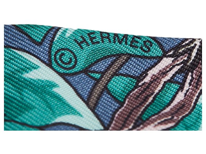 Foulard Twilly in Seta Hermès Blue Jungle Love Love Doll - vista 4