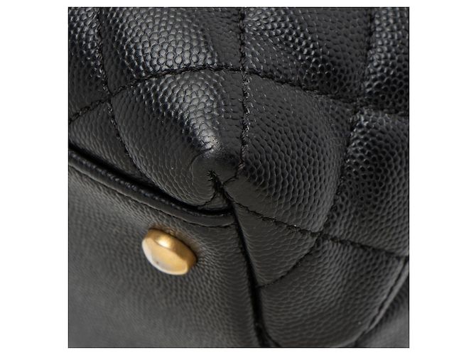 Gabrielle Chanel Caviar-Leder Coco Mittelgriff Umhängetasche Schwarz - Ansicht 10
