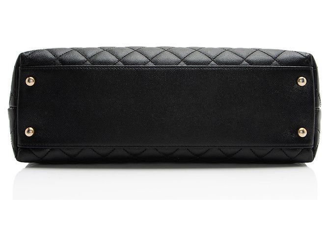 Gabrielle Chanel Caviar-Leder Coco Mittelgriff Umhängetasche Schwarz - Ansicht 4