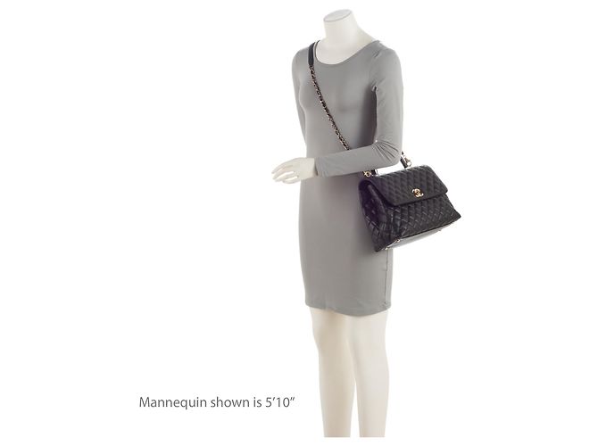 Gabrielle Chanel Caviar-Leder Coco Mittelgriff Umhängetasche Schwarz - Ansicht 5