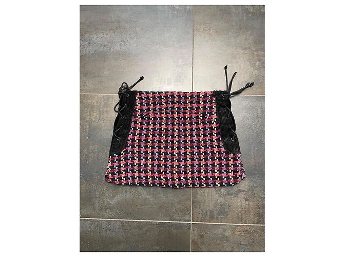 Autre Marque Falda BILL TORNADE de tweed roja y azul lana Blanco roto - vista 3