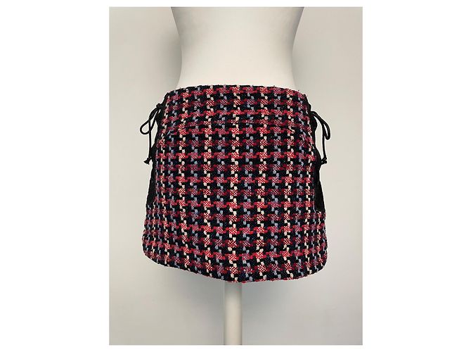 Autre Marque Falda BILL TORNADE de tweed roja y azul lana Blanco roto - vista 5