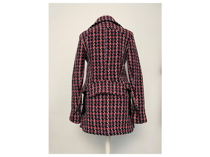 Autre Marque Falda BILL TORNADE de tweed roja y azul lana Blanco roto - vista 8