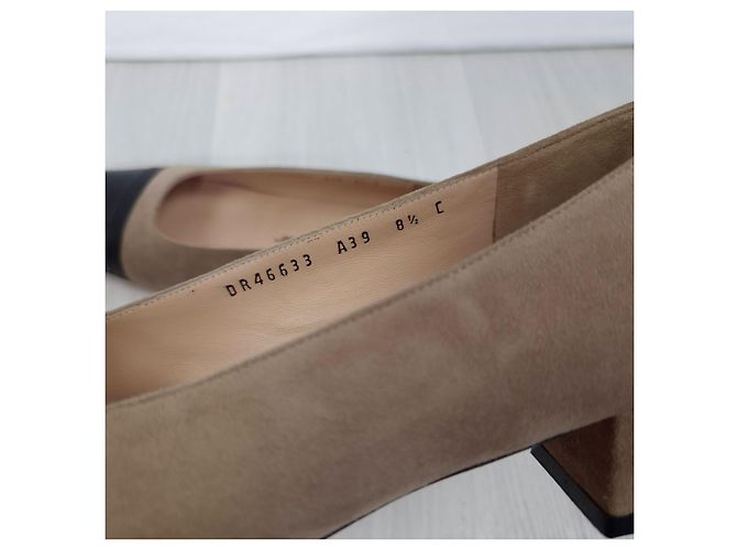 Salvatore Ferragamo scarpe basse in pelle beige e nera Nero - vista 5