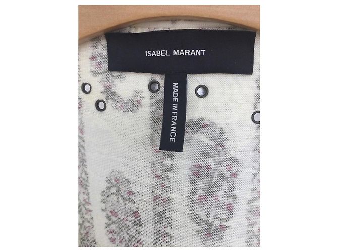 Blusa Isabel Marant de lino crudo con remaches de bronce Blanco roto - vista 5