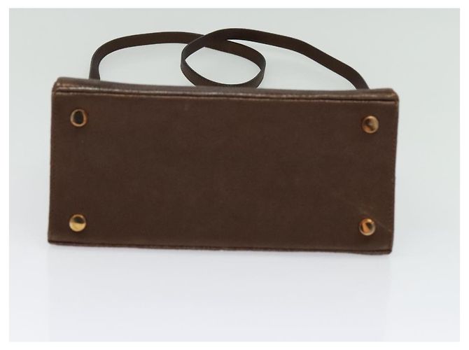Borsa a mano Gancini in pelle 2 in 1 bronzo oro Auth BA4340 di Salvatore Ferragamo - vista 5