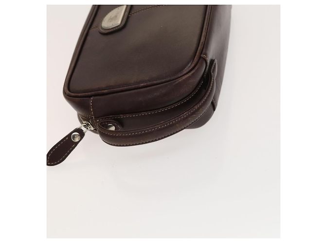 BURBERRY Clutch Bag Leather 2Set Brown Auth ti3373 - vista 12