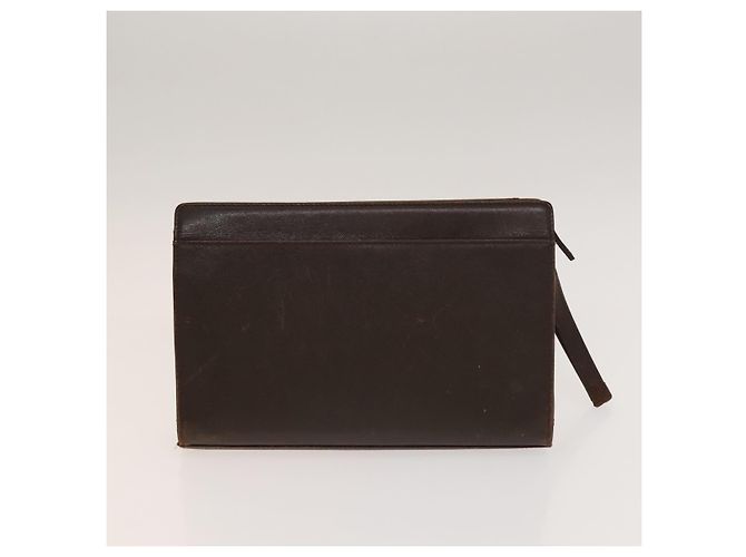BURBERRY Clutch Bag Leather 2Set Brown Auth ti3373 - vista 3