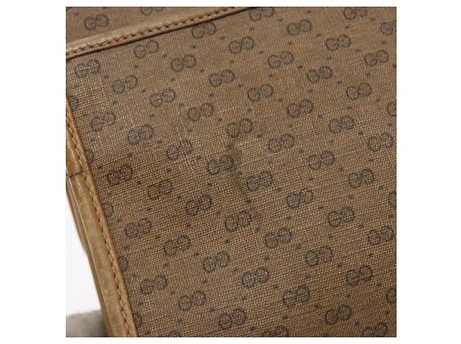 Gucci Borsa a spalla Micro GG Supreme in PVC Beige Oro Auth BA4331 D'oro - vista 10
