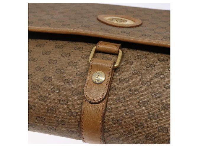 Gucci Borsa a spalla Micro GG Supreme in PVC Beige Oro Auth BA4331 D'oro - vista 17