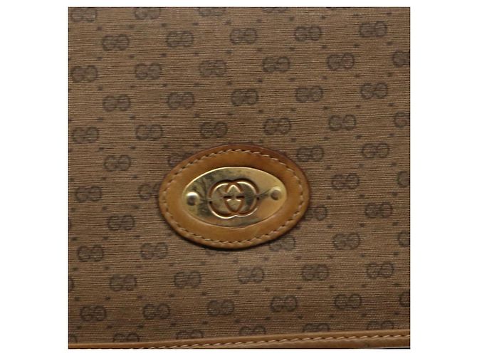 Gucci Borsa a spalla Micro GG Supreme in PVC Beige Oro Auth BA4331 D'oro - vista 18