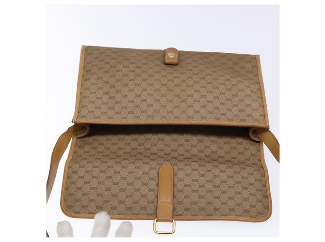 Gucci Borsa a spalla Micro GG Supreme in PVC Beige Oro Auth BA4331 D'oro - vista 19