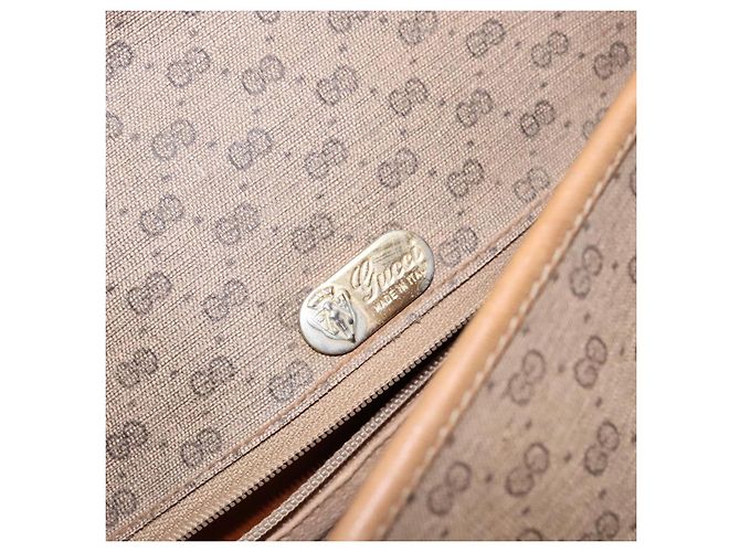 Gucci Borsa a spalla Micro GG Supreme in PVC Beige Oro Auth BA4331 D'oro - vista 20