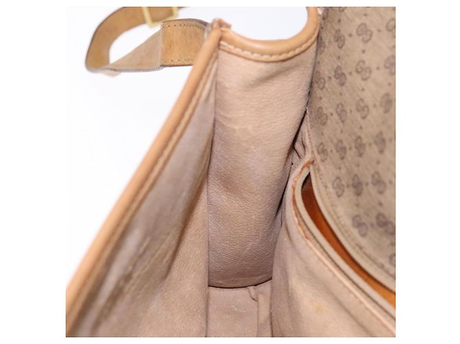 Gucci Borsa a spalla Micro GG Supreme in PVC Beige Oro Auth BA4331 D'oro - vista 22