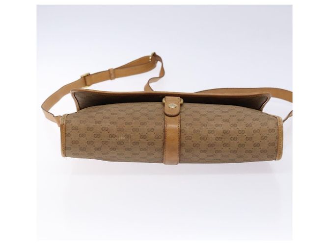 Gucci Borsa a spalla Micro GG Supreme in PVC Beige Oro Auth BA4331 D'oro - vista 5