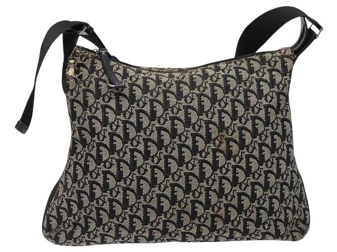 Borsa a spalla in tela Trotter Christian Dior blu navy argento Auth bs27283 - vista 13